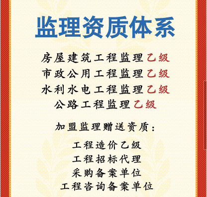 監(jiān)理綜合資質(zhì)公司加盟