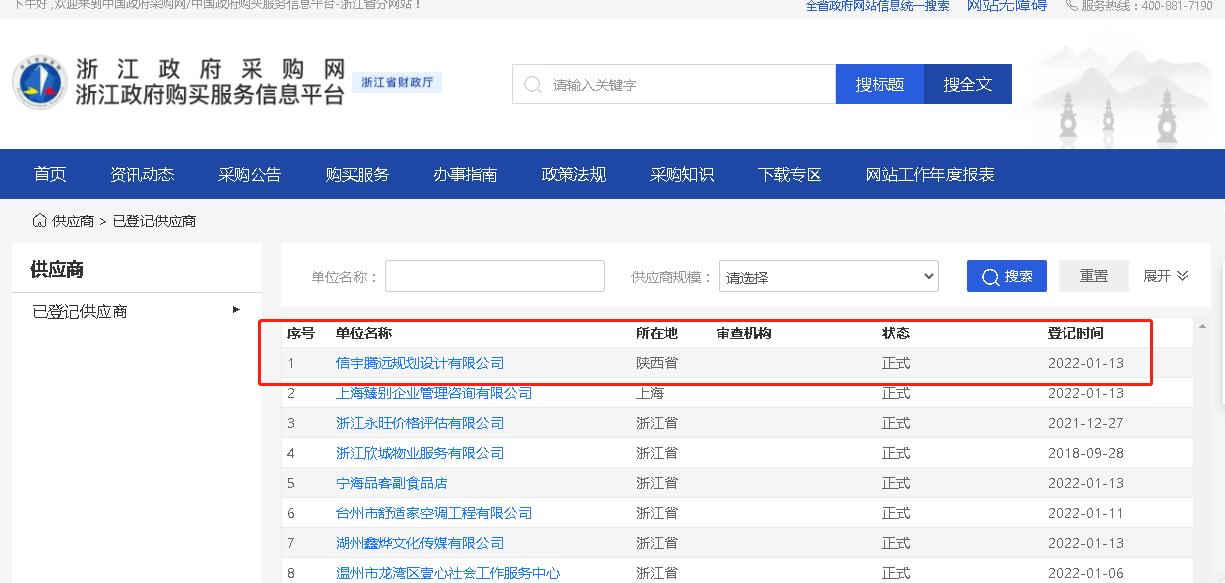 浙江省政府采購平臺(tái) 信宇騰遠(yuǎn)規(guī)劃設(shè)計(jì)有限公司